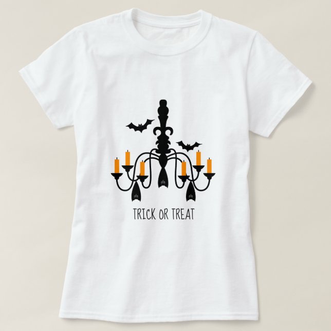 T-shirt Chandelier chauves-souris thème Halloween (Design devant)