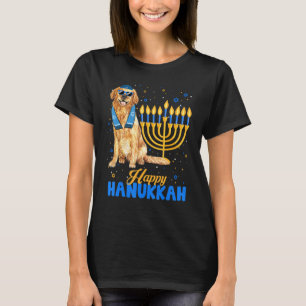 T-shirt Chandelier Menorah Chien Retriever Doré Juif Hanuk