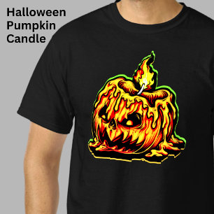 T-shirt Chandelle brûlante de la tête de Citrouille d'Hall