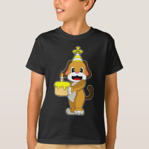 T-shirt Chandelle de gâteau d'anniversaire de chien