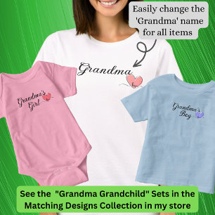 T-shirt Changement de nom / Titre Grand-mère Coeur Corresp