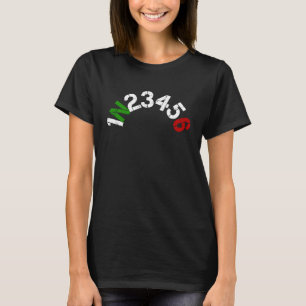 T-shirt Changement de vitesse de moto 1N23456 Tour de mota