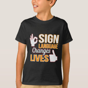 T-shirt Changements de langue des signes Vit ASL Interprèt