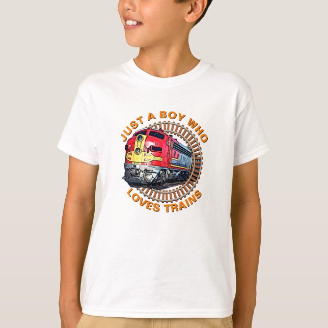 T-shirt Changer de texte Garçon qui aime les trains Red Ye (Devant)