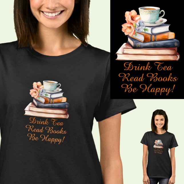 T-shirt Changer Le Texte, Boire Du Thé Lire Les Livres Êtr (Créateur téléchargé)