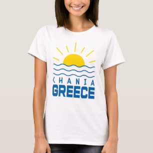 T-shirt Chania Grèce Ensoleillement Et Vagues De La Mer Fe