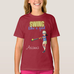 T-shirt Chanter Comme Une Fille Softball