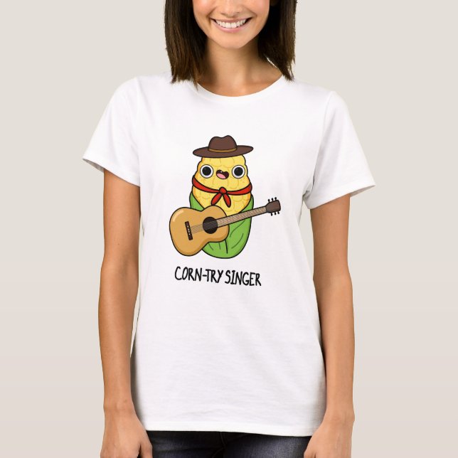 T-shirt Chanteur de corne Funny Corn Pun (Devant)