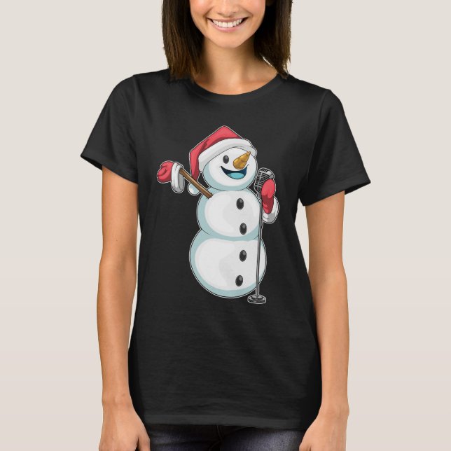 T-shirt Chanteur de Noël Snowman (Devant)
