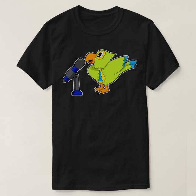 T-shirt Chanteur de perroquets Microphone (Design devant)