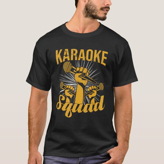 T-shirt Chanteur Karaoke Squad chantant Karaoke (Devant)