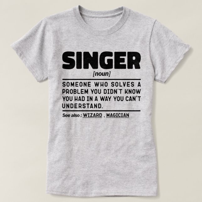 T-shirt Chanteur Noun Définition Chanteur Apocalypse Cool  (Design devant)
