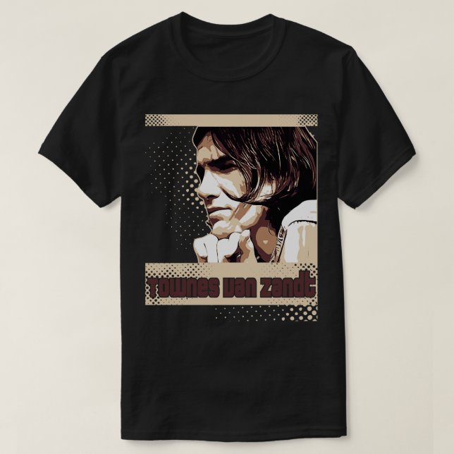 T-shirt Chanteuse américaine Townes Van Zandt (Design devant)