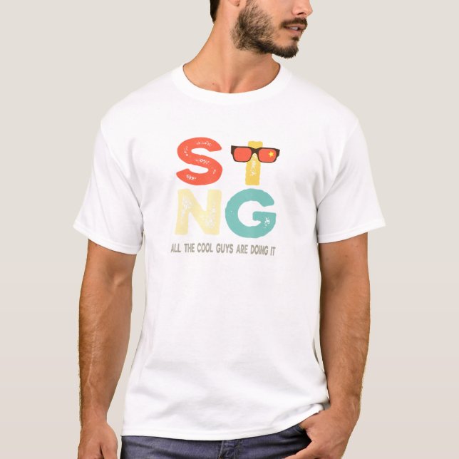 T-shirt Chantez Tous Les Cool Le Font Chanteur Vocal (Devant)