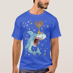 T-shirt Chanukah Menorah juive Requin Drôle Hanukkah T-Shi