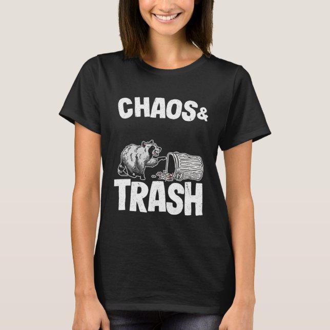 T-shirt Chaos & Trash Garbage Panda Funny Raccoon 8 (Devant)