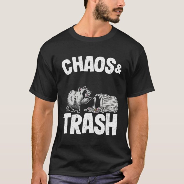 T-shirt Chaos & Trash Garbage Panda Funny Raccoon 8 (Devant)