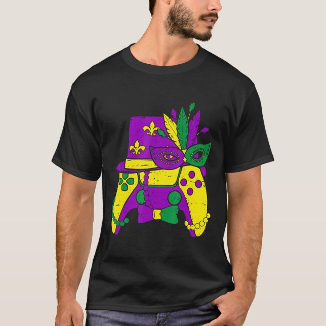 T-shirt Chapeau de bouffon de manette de jeu vidéo Mardi G (Devant)