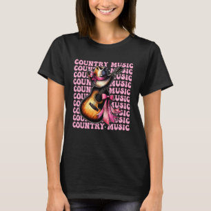T-shirt Chapeau de cow-girl de musique country Guitare Coq
