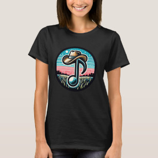 T-shirt Chapeau de cowboy graphique sur musique esthétique