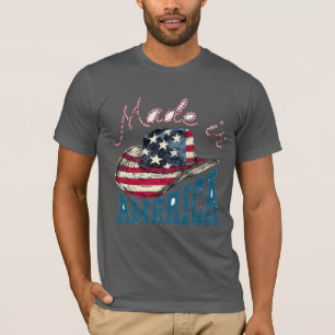T-shirt Chapeau de cowboy patriotique fabriqué en Amérique