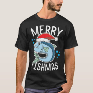 T-shirt Chapeau de Noël de Père Noël, Amoureux de la pêche