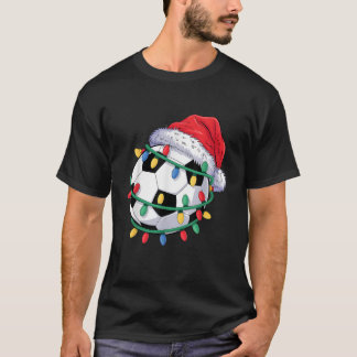 T-shirt Chapeau de Père Noël de ballon de football Hommes