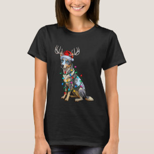 T-shirt Chapeau de Père Noël Lumières de Noël pour bovins