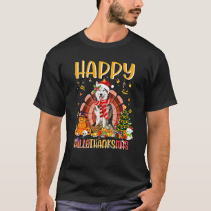 T-shirt Chapeau de Père Noël Siberian Husky Dinde Pumkin J