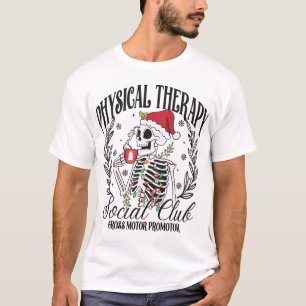T-shirt Chapeau de Père Noël squelette de kinésithérapie d