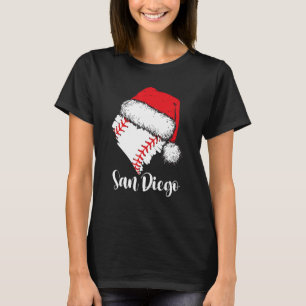 T-shirt Chapeau de Santa cœur de baseball de San Diego Joy