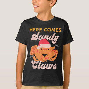 T-shirt Chapeau de Santa drôle de crabe de Noël, voici le