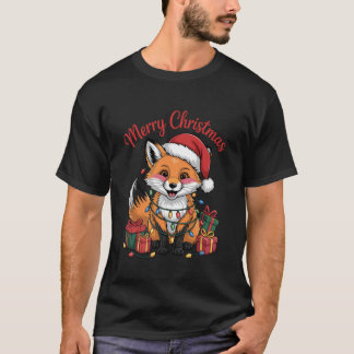 T-shirt Chapeau de Santa Renard Noël Design Amateurs d'Ani