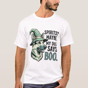 T-shirt Chapeau De Sorcière Chien Gravure Vintage Humour H