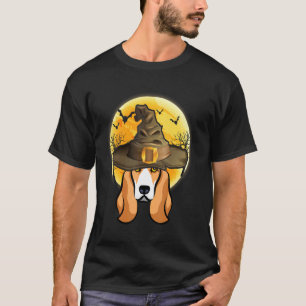 T-shirt Chapeau de sorcière Greyhound avec lune Halloween