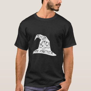 T-shirt Chapeau de sorcière Halloween de fille à mère jour