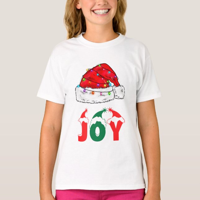 T-shirt Chapeau rouge et texte joyeux décoré (Devant)