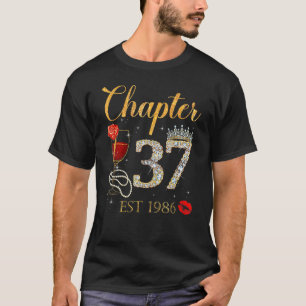 T-shirt Chapitre 37 Années EST 1986 37e anniversaire Rose 