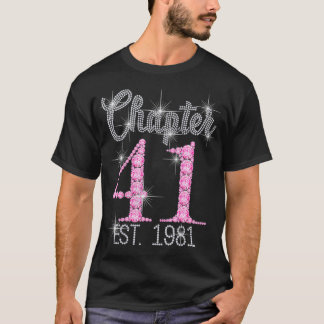 T-shirt Chapitre 41 EST 1981 41e anniversaire Don de thé p
