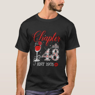 T-shirt Chapitre 48 Ans Est 1975 48E Anniversaire Rose Rou