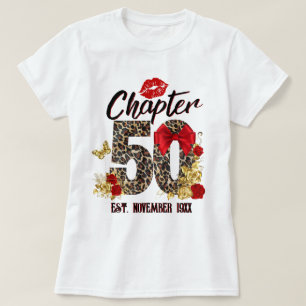 T-shirt Chapitre 50 Leopard rouge et or 50e anniversaire