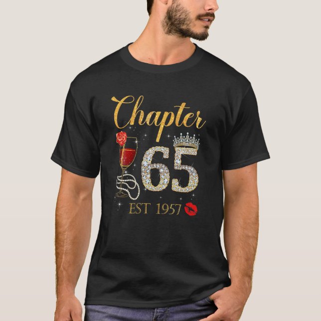 T-shirt Chapitre 65 Years EST 1957 65Th Birthday Red Rose  (Devant)