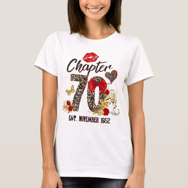 T-shirt Chapitre 70 Leopard rouge et or 70e anniversaire (Devant)