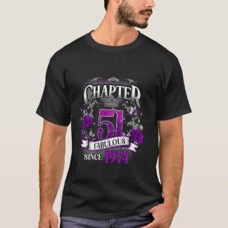 T-shirt Chapitre des femmes 51 Fabuleux depuis 1974 51e an