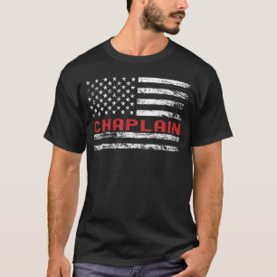 T-shirt Chaplain USA Drapeau Profession Rétro Titre du tra