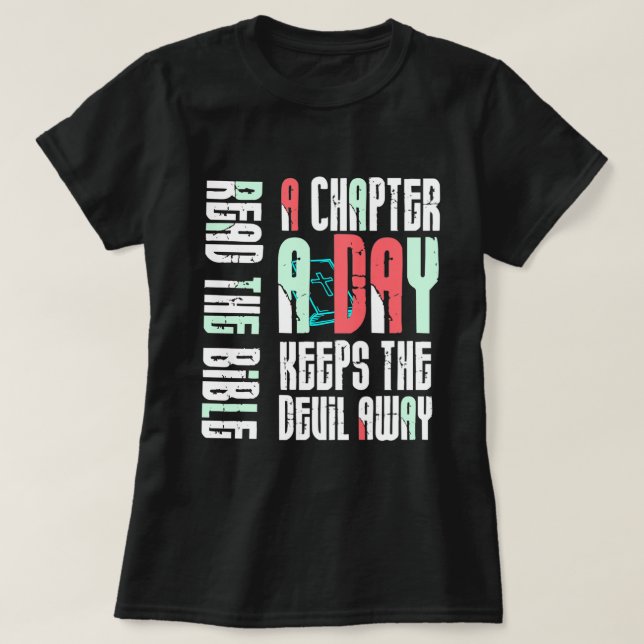 T-shirt Chapter A Day Keep The Devil Away-Funny Christian  (Design devant)