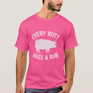 T-shirt Chaque Butt Aime Un Bon Rub Mens Viande Fumer barb