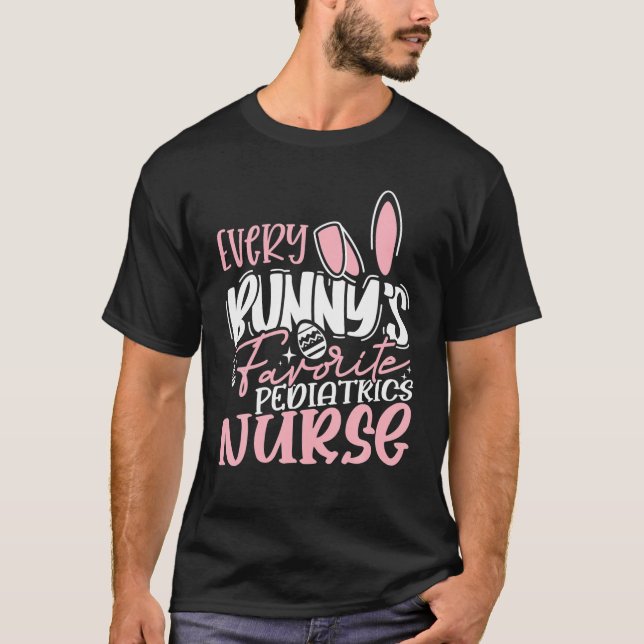 T-shirt Chaque lapin est la pédiatrie préférée Infirmière  (Devant)