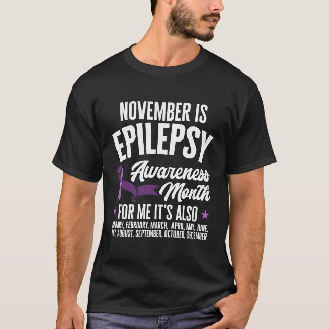 T-shirt Chaque mois Mois de sensibilisation à l'épilepsie (Devant)
