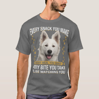 T-shirt Chaque Snack Que Vous Faites Drôle Berger Blanc Su